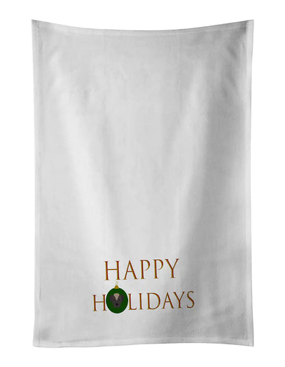 Ecuadorian Hairless Dog - Dog Face Happy Holidays Christmas Kitchen Towel Set of 2