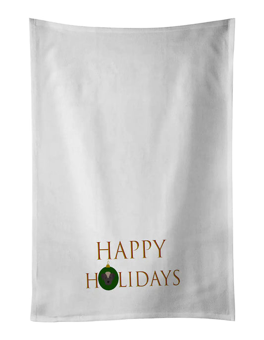 Ecuadorian Hairless Dog - Dog Face Happy Holidays Christmas Kitchen Towel Set of 2